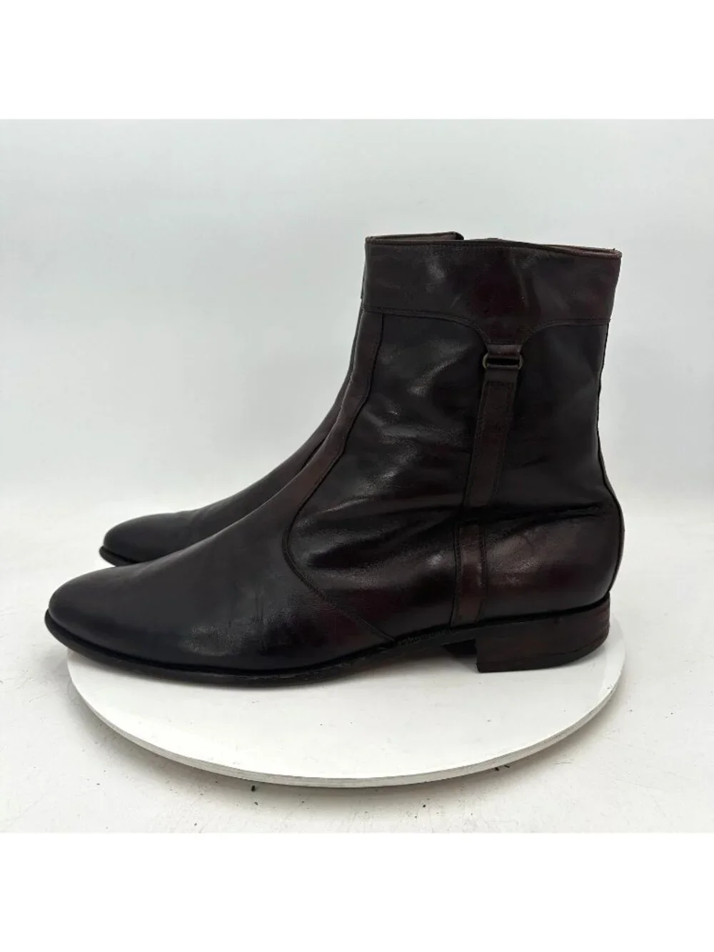 Bally Lexus Parawet Men Size 13M Dark Brown Leather Side Zip Ankle Boot
